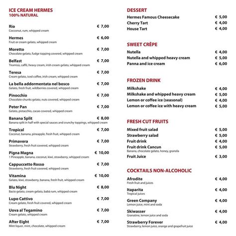 Menu – Hermes Restaurant.